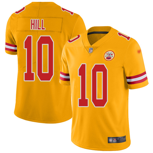 Youth Kansas City Chiefs #10 Hill Tyreek Limited Gold Inverted Legend Football Nike NFL Jersey